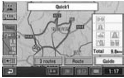 ALPINE NVD-Z001 - Selecting from the route menu (three routes searching) - 1