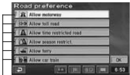 ALPINE NVD-Z001 - Setting the route options - 1