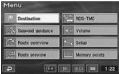 ALPINE NVD-Z001 - Press the MENU button to display the main menu. - 1