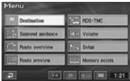 ALPINE NVD-Z001 - Press the MENU button to display the main menu. - 1