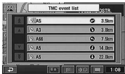 ALPINE NVD-Z001-SPACE-DB-VER-SPACE-4-10- - Press the TMC button to display the TMC event list. - 1