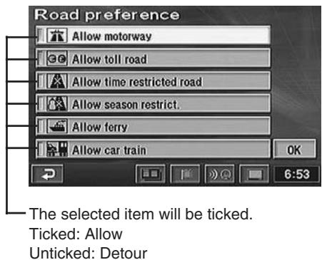 ALPINE NVD-Z001-SPACE-DB-VER-SPACE-4-10- - Setting the route options - 1