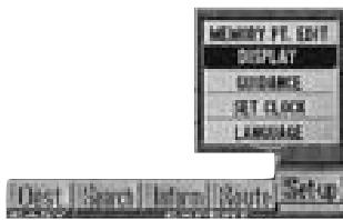 ALPINE NVE-N077P-PS-SPACE-SOFTWARE - Press the MENU button to display the main menu. Select "Set-up" from the main menu, then select "DISPLAY" and press ENTER. - 1