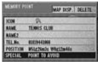 ALPINE NVE-N077P-PS-SPACE-SOFTWARE - The memory editing list is displayed. - 1