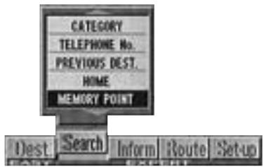 ALPINE NVE-N077P-PS-SPACE-SOFTWARE - Searching from memory points - 1