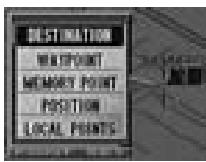 ALPINE NVE-N077P-PS-SPACE-SOFTWARE - The "Point may be set on map" menu with the map showing the area of the point of interest appears. Select the desired menu item and press ENTER to set the point as a destination, waypoint, etc. - 1