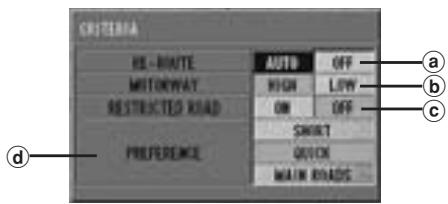 ALPINE NVE-N077P-PS-SPACE-SOFTWARE - Setting route options - 2