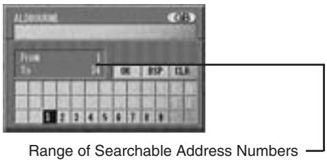 ALPINE NVE-N077P-PS-SPACE-SOFTWARE - The Detailed Information screen appears. Select "ADDRESS NUMBER" from the menu and press ENTER. - 3