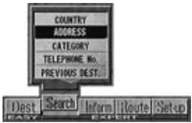 ALPINE NVE-N077P-PS-SPACE-SOFTWARE - Select "ADDRESS" and press ENTER. The character pallet is displayed. - 1