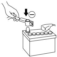 ALPINE NVE-N077PS - Connect the battery (−) terminal and turn the ignition key to the ACC or ON position. Check to see if operation can be performed properly. (Is the power turned on? Is the illumination turned on?) - 1