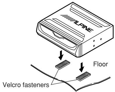 ALPINE NVE-N077PS - Press the Navigation unit onto the Velcro fastener at the mounting position. - 1