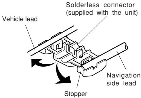 ALPINE NVE-N077PS - Cut terminal leads as required, and attach the solderless connectors to the leads. - 2