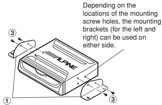 ALPINE NVE-N077PS - Mount the brackets ① on the unit. - 1