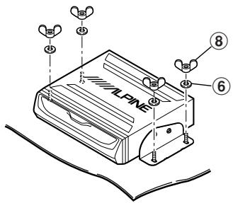 ALPINE NVE-N077PS - Mount the unit on the carpet with spring washers (M6) ⑥ and wing nuts (M6) ⑧. - 1