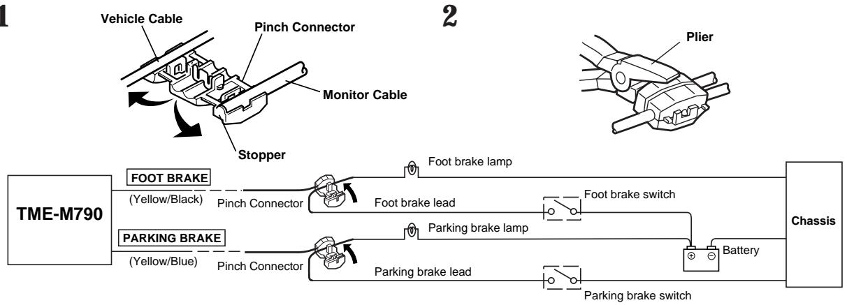 ALPINE TME-M790 - Foot Brake Lead/Parking Brake Lead Connection - 1