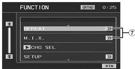 FUNCTION RTN 0:25 REPEAT M.I.X. CHG SEL SETUP RTN