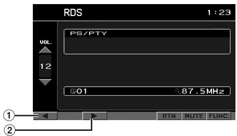 RDS 1:23 PS/PTY VOL 12 G01 87.5MHz ① ② RTN MUTE FUNC.