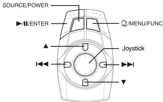 SOURCE/POWER ►/■/ENTER □/MENU/FUNC. Joystick