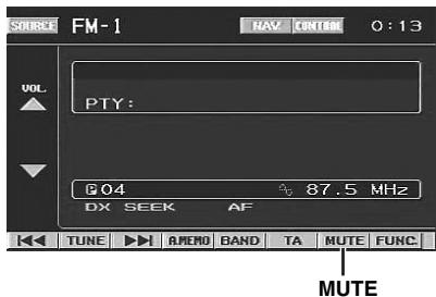SOURCE FM-1 NAV CONTROL 0:13 VOL. PTY: G04 % 87.5 MHz DX SEEK AF TUNE A/REMO BAND TA MUTE FUNC MUTE