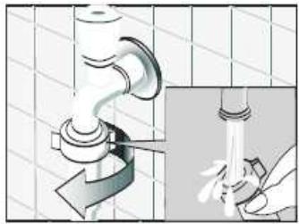 THOMSON THBI1468WD - Cleaning the inlet hose and the inlet filter - 1