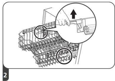 THOMSON TDW1444BWH - ADJUSTING THE UPPER BASKET - 2