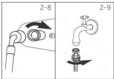 CANDY BWR495BL8-S - Raccordement du tuyau flexible de vidange à l'évier - 1