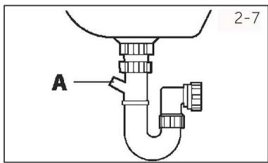 CANDY BWR495BL8-S - Raccordement du tuyau flexible de vidange à l'évier - 2