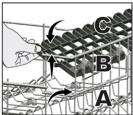 BEKO LVV1347W - Support à hauteur ajustable du panier supérieur - 2
