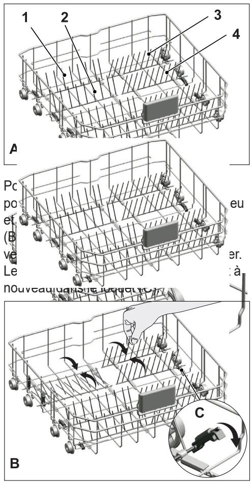 BEKO LVV1347W - Picots rabattables du panier inférieur - 1