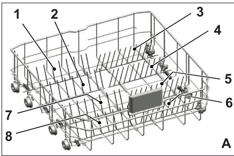 BEKO LVV1347W - Picots rabattables du panier inférieur - 1
