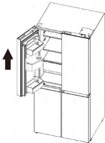 HISENSE RQ5P470SMIE - Enlèvement de la porte (si nécessaire) - 3