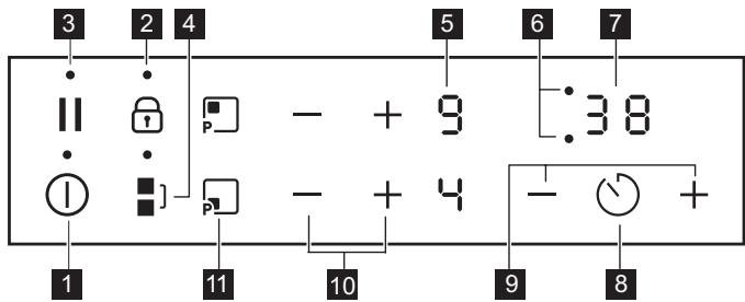AEG HDB64623NB - Description du bandeau de commande - 1