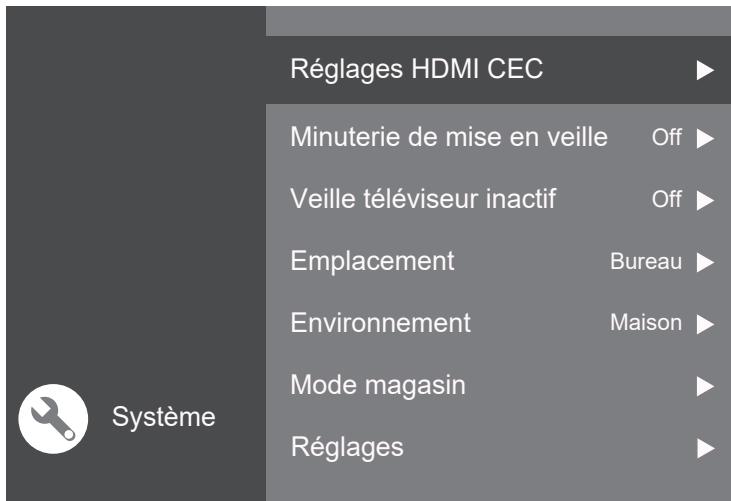 ESSENTIELB 32HD-A7000 - Menu SYSTÉME - 1