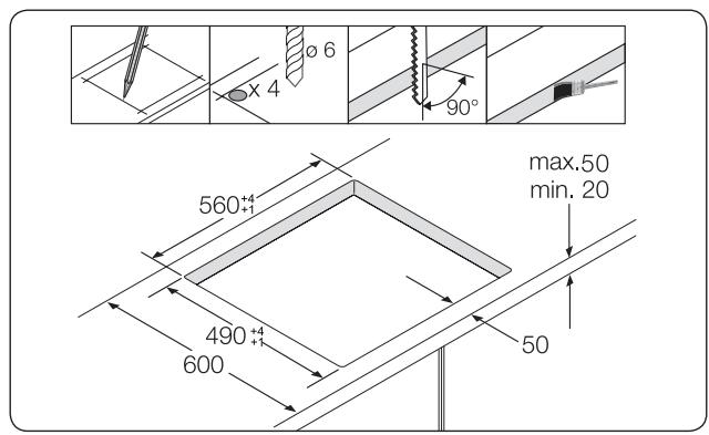 SAMSUNG NZ64T3706A1 - Installation du plan de travail - 3