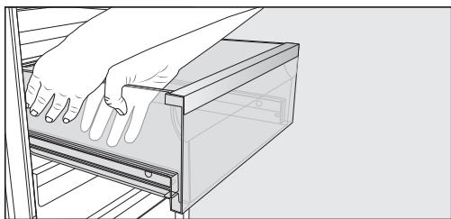 MIELE KFN 7764 C - Retirer les tiroirs de la zone de réfrigération - 1