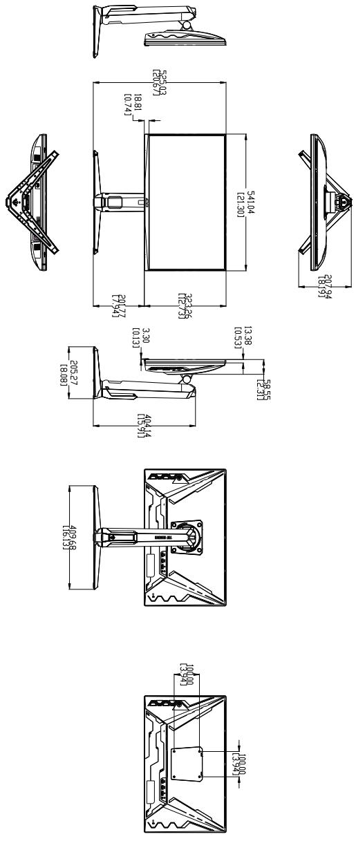 HAIER VG249QL3A - Dimension de contour - 1