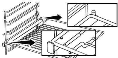 BEKO FSS53011DW - Mise en place appropriée de la grille métallique et du plateau sur les rails téléscopiques Modèles à étagères grillagées et rails téléscopiques - 1