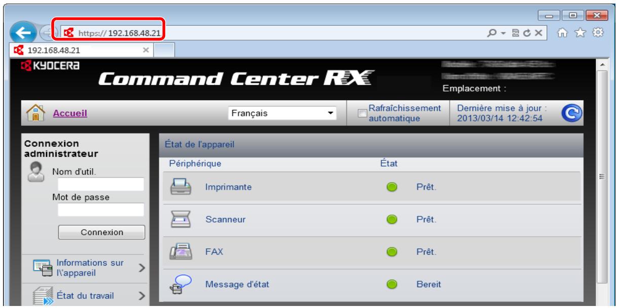 KYOCERA M2030DN,  2030 - Accès à command center RX - 1