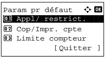 KYOCERA M2030DN,  2030 - Application d'une limite de restriction - 6