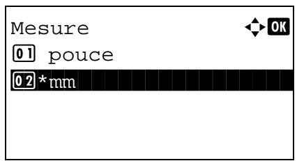 KYOCERA M2030DN,  2030 - Modification de l'unité de mesure - 3