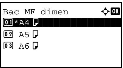 KYOCERA M2030DN,  2030 - Sélection du format de papier et du type de support pour le bac MF - 5