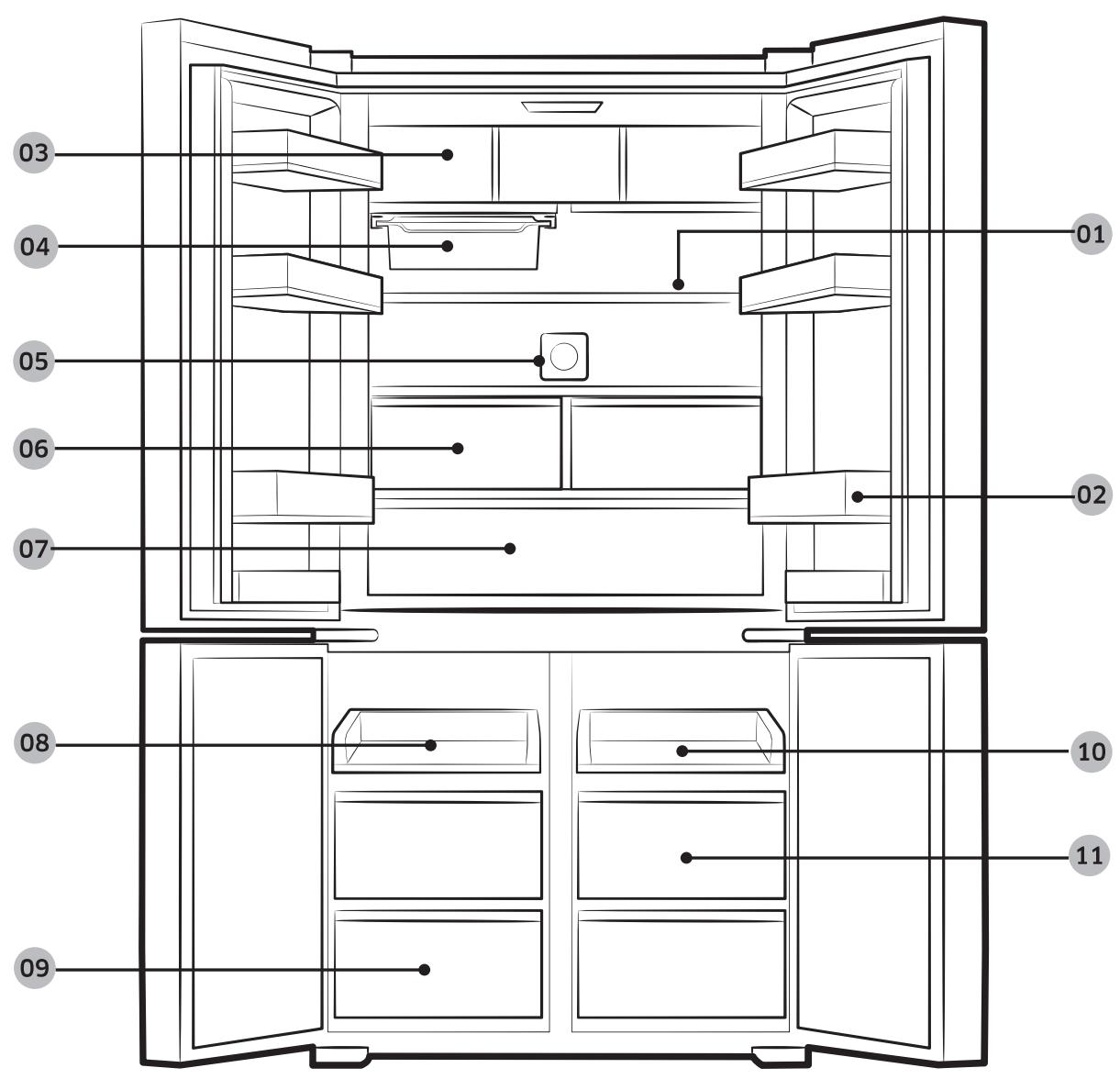 SAMSUNG RF50K5920S8 - Composants et fonctions - 1