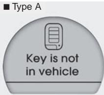 KIA OPTIMA - Avertissements à l'ACL (si équipé) Key is not in vehicle (La clé n'est pas dans le véhicule) - 1