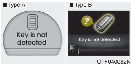 KIA OPTIMA - Avertissements à l'ACL (si équipé) Key is not in vehicle (La clé n'est pas dans le véhicule) - 2