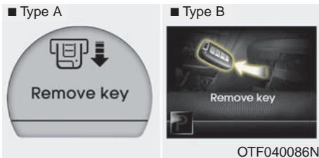KIA OPTIMA - Avertissements à l'ACL (si équipé) Key is not in vehicle (La clé n'est pas dans le véhicule) - 6