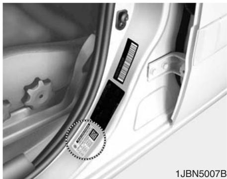 KIA RIO - Pressions de gonflage à froid recommandées des pneus - 1