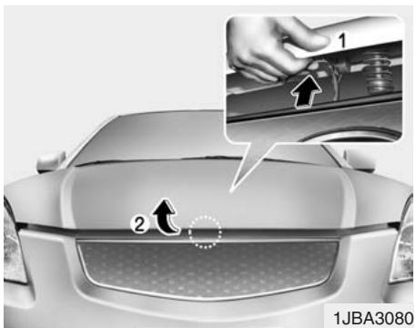 KIA RIO - Ouverture du capot : - 1