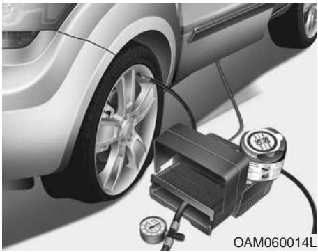 KIA SOUL - Utilisation de la trousse de réparation des pneus - 1