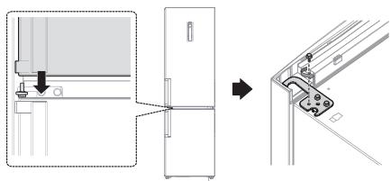 SAMSUNG RL4352LBASP - Inverser l'ouverture de la porte (uniquement pour les modeles RL4003RBA**, RL4013J(S)BA**, RL4323**, RL4353**, RL4352**) - 19