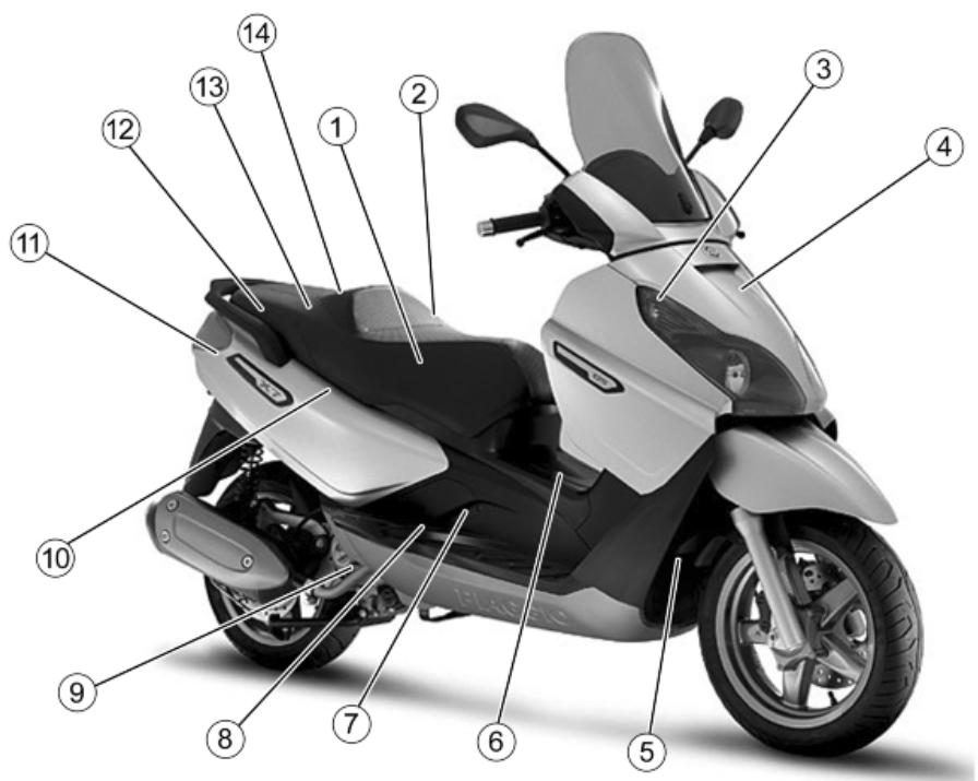 PIAGGIO X7 - Components arrangement - 1